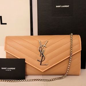 - YSL Soft Blush Crossbody Envelope Clutch Purse WOC